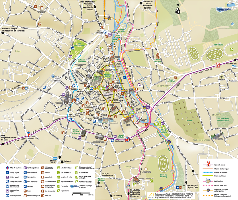 Plan de l'hypercentre de Chartres